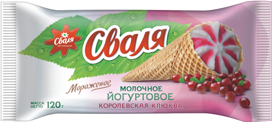 Waffle Cone Milky Yoghurt With Cranberry - Cranberry (728x485), Png Download