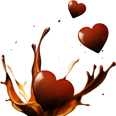Chocolate Splash Hearts - Liquid Chocolate Splash Png (500x500), Png Download