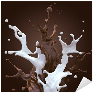 Milk And Chocolate Cacao Fountain Splash Sticker • - Milk (400x400), Png Download