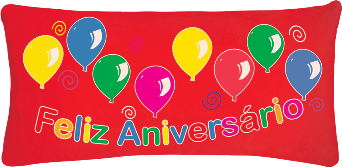 Almofada Feliz Aniversário - Almofada De Pelúcia Feliz Aniversário Vermelho (1100x1100), Png Download