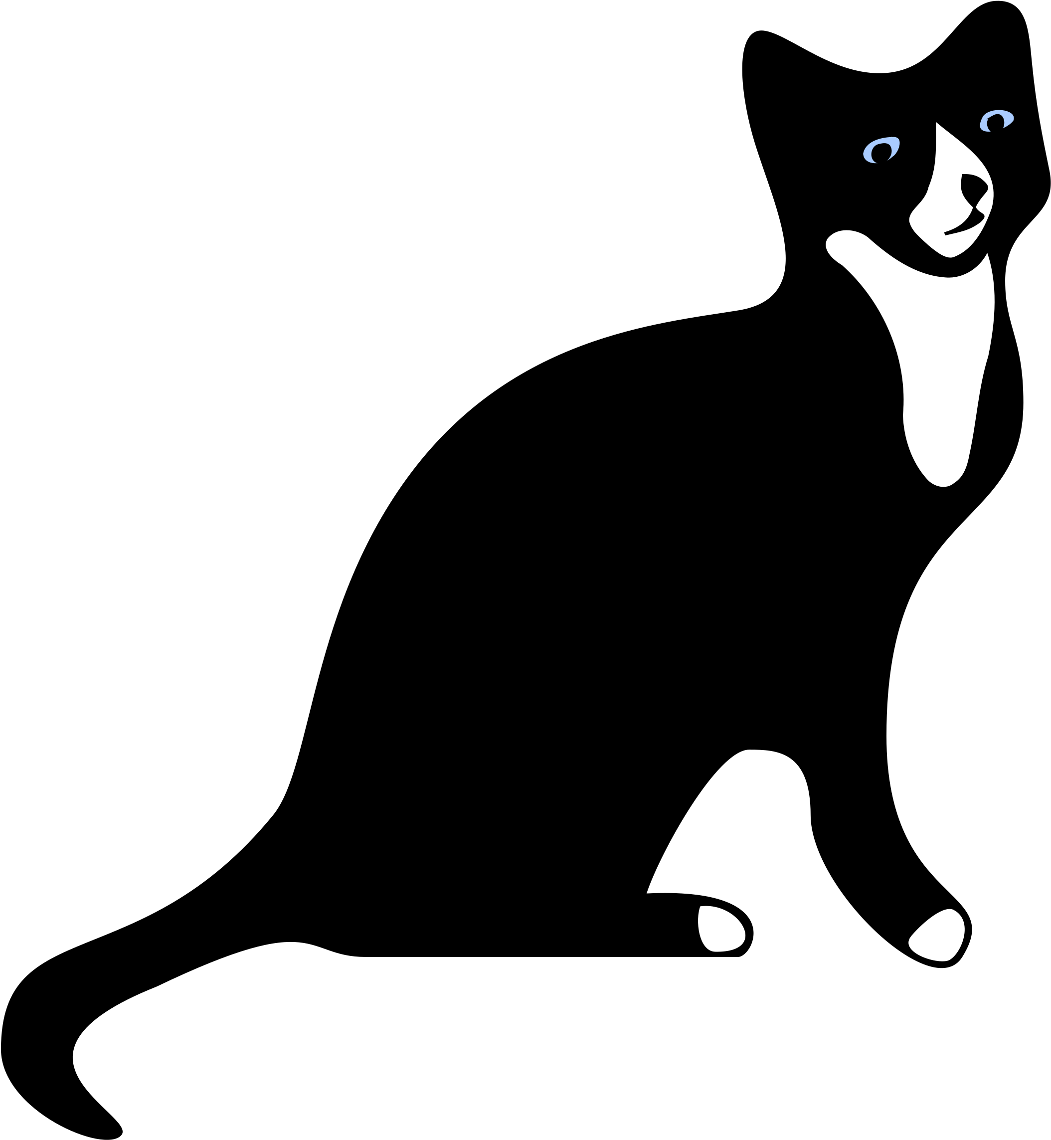 Silhouette Black And White Cat - Kooltail Cat Collar Breakaway Set Of 3 Cats Collars (2108x2286), Png Download