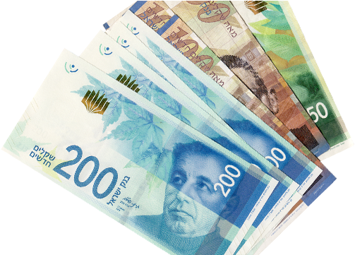 Nis Banknotes With A Transparent Background - Israeli New Shekel Png (640x360), Png Download