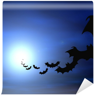 Halloween Background, Flying Bats Wall Mural • Pixers® - Halloween (400x400), Png Download