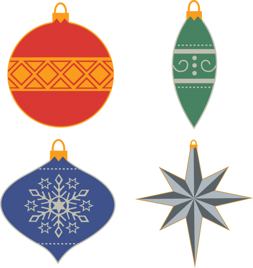 Ornaments,christmas Decoration,free Vector - Christmas Ornament Illustration Png (500x530), Png Download