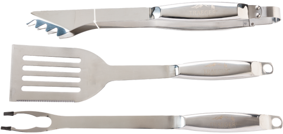 3-piece Grilling Tool Set - Traeger Pellet Grills Grill Tool Set (556x556), Png Download