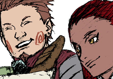 Canon-pairings Of Naruto [sketches By Masashi Kishimoto - Cartoon (444x309), Png Download