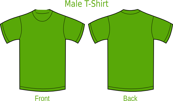 T-shirts Green - Blank Green T Shirt Front And Back (600x350), Png Download