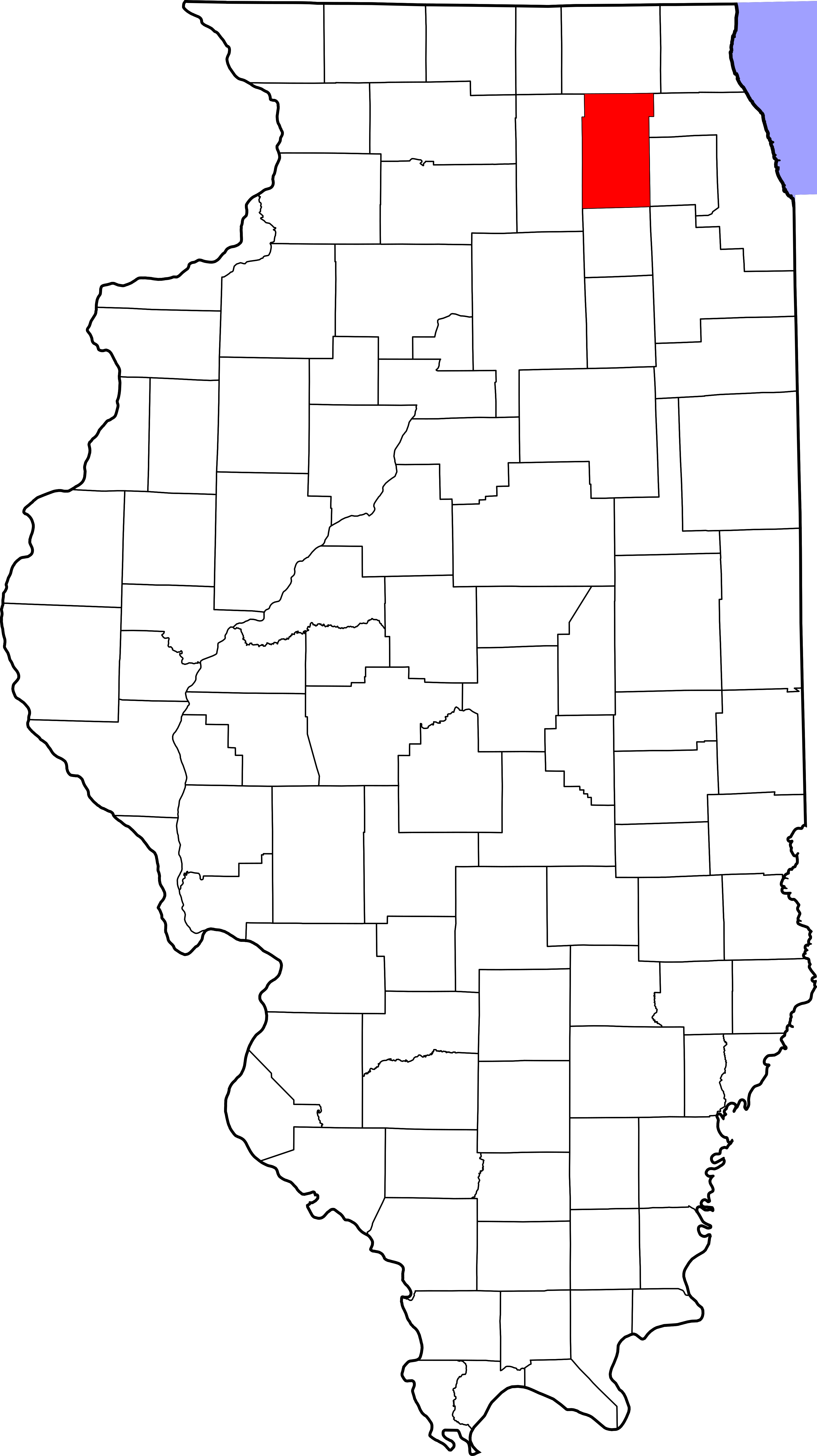 Map Of Illinois Highlighting Kane County - Macon County Illinois (3453x6157), Png Download