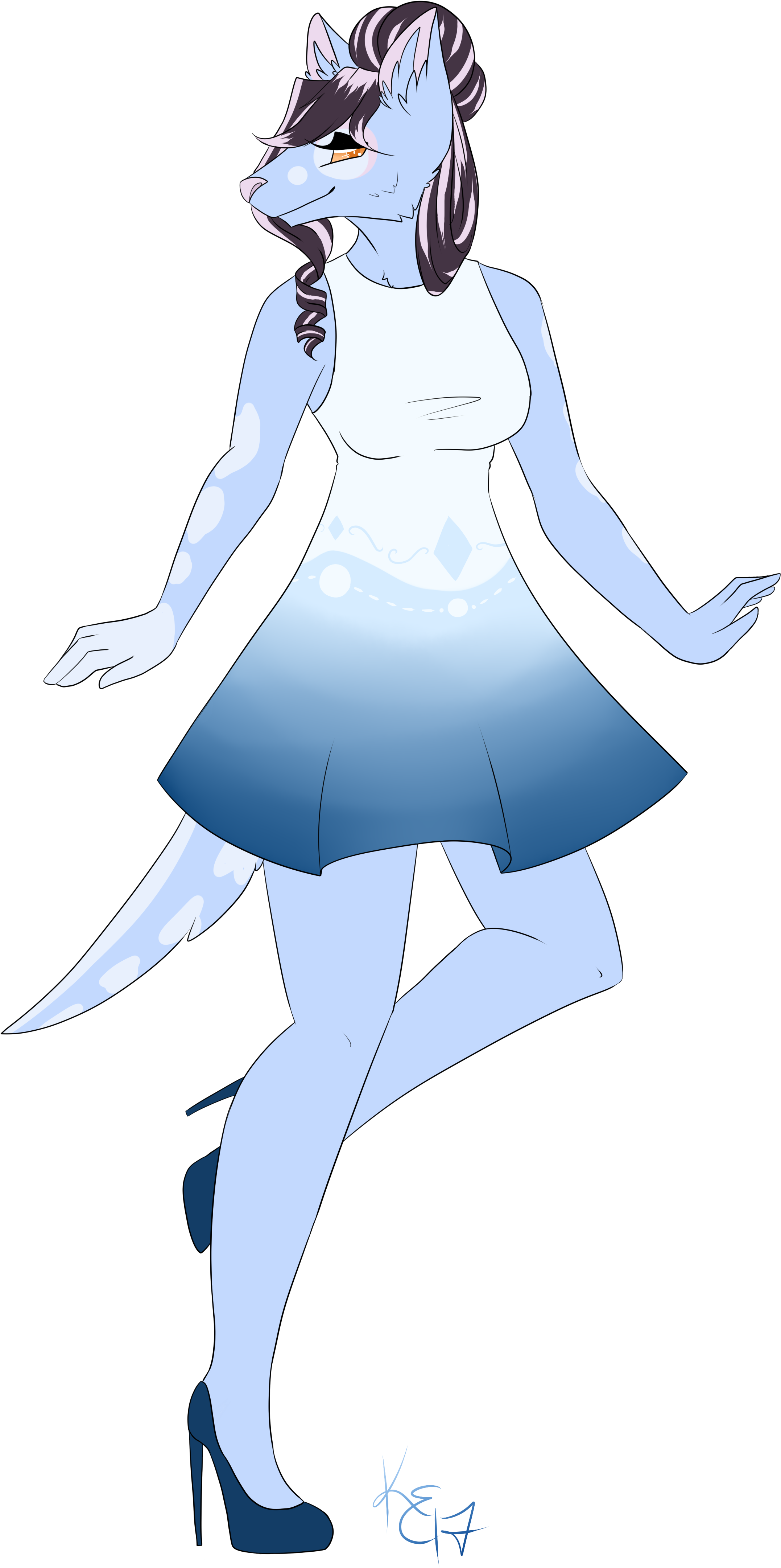 Krystal The Wolf - Cartoon (2341x4482), Png Download