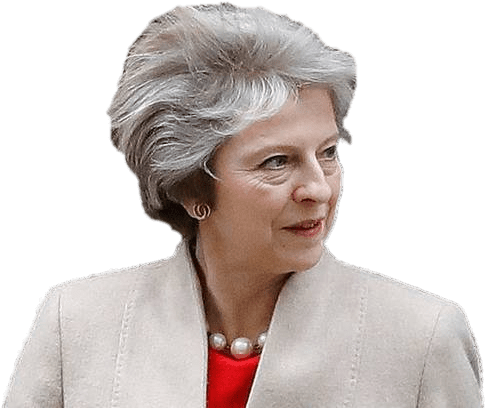 Theresa May Side View - Theresa May Windswept (503x428), Png Download