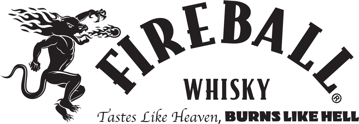Fireball Whisky Logo With Tagline - Fireball Cinnamon Whiskey Logo (1200x434), Png Download