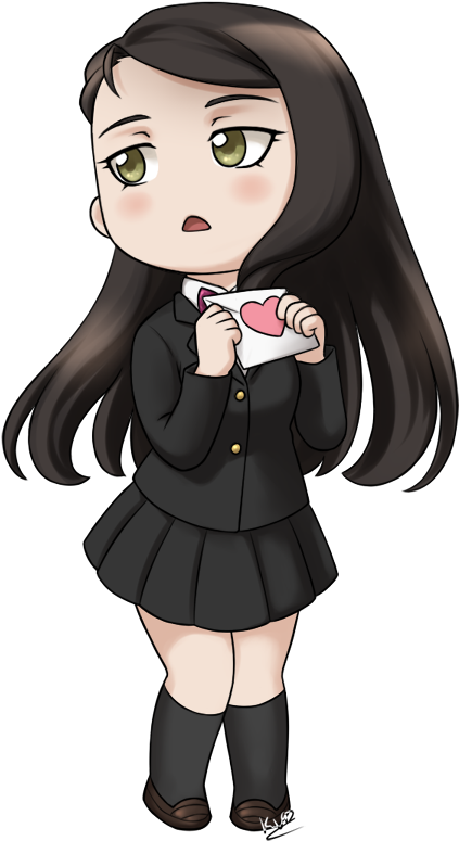 Goanimate Character Creator Anime - Anime School Girl Chibi (605x864), Png Download
