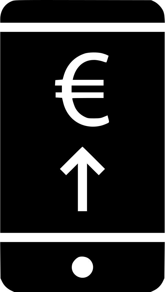Cell Phone Money Euro Comments - Sign (554x980), Png Download