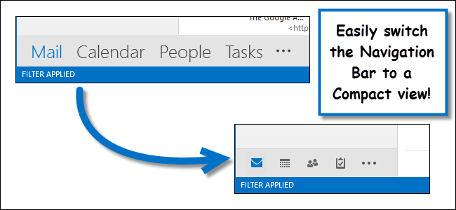 Outlook Navigation Bar (650x300), Png Download