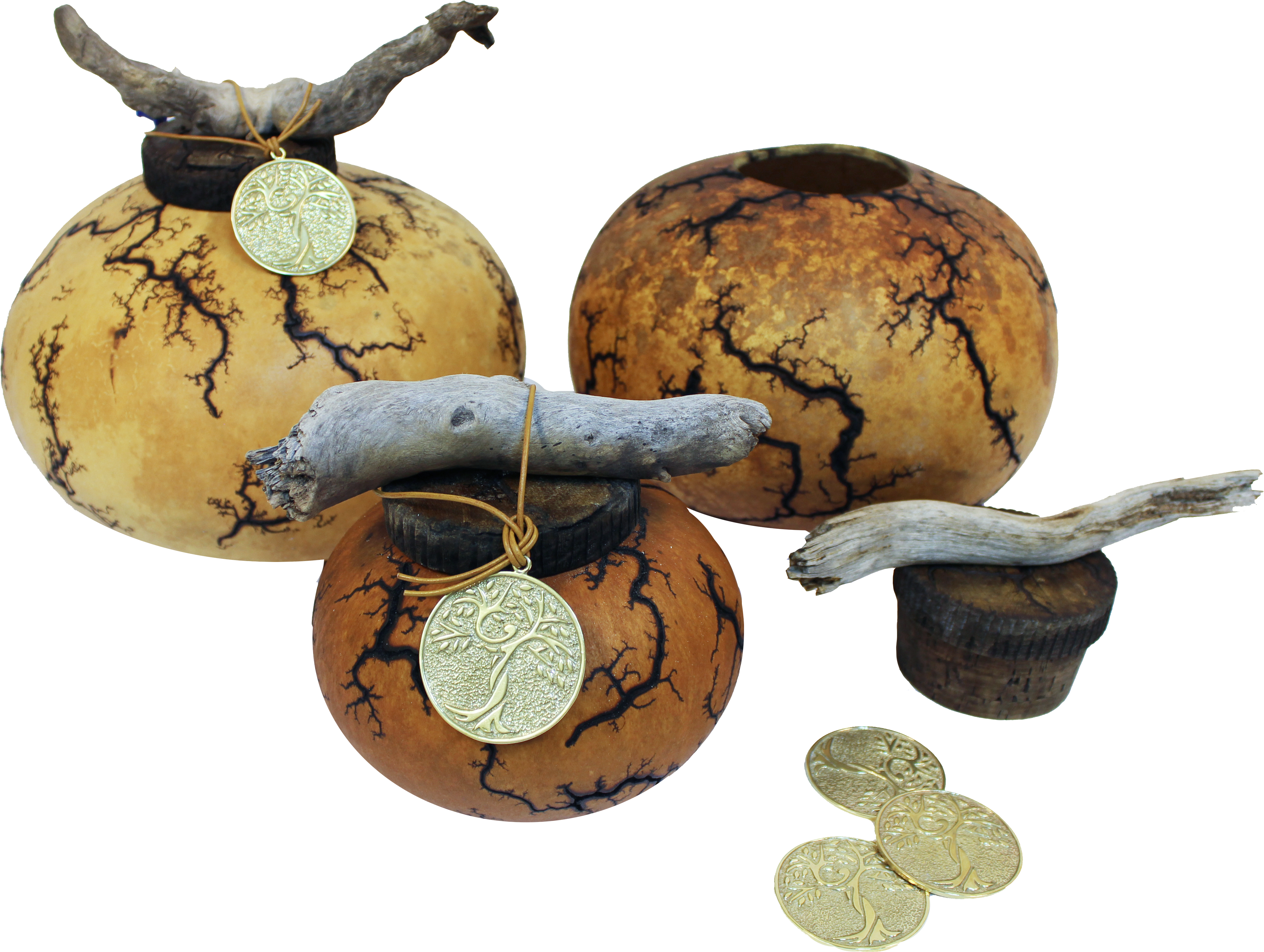 Gourd Urn, Adult And Mini, And Bronze Memorial Medallion - Urn (5184x3456), Png Download