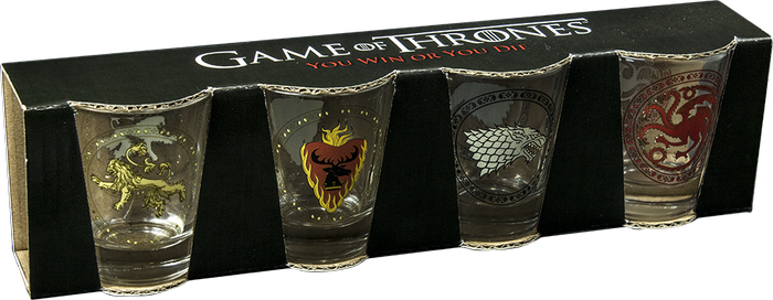 Game Of Thrones Shot Glass Set B - Pint Glass (700x272), Png Download