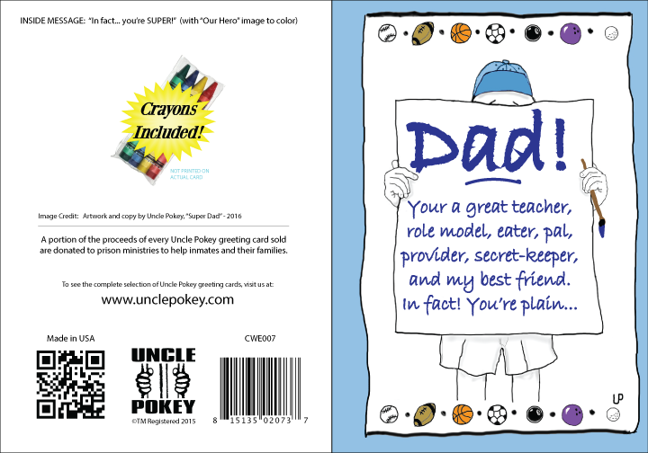 Color Super Dad By Uncle Pokey - Uncle Pokey Exclusive Card, Color Super Dad, Multicolor (720x504), Png Download
