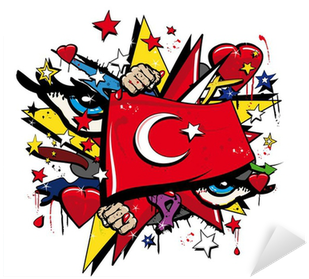 Turkey Flag Graffiti Ottoman Empire Pop Art Illustration - Pop Art Of Canada (400x400), Png Download
