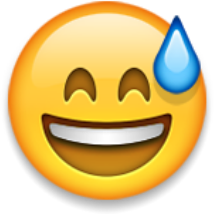 Okay, I See Your Point - Smiling Face With Open Mouth And Cold Sweat (730x730), Png Download
