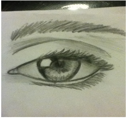 Realistic Eye - Sketch (550x400), Png Download