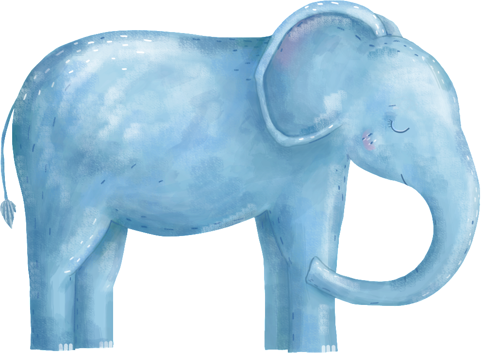 Hand Painted Realistic Closed Eye Elephant Png Transparent - Illustration (1024x727), Png Download