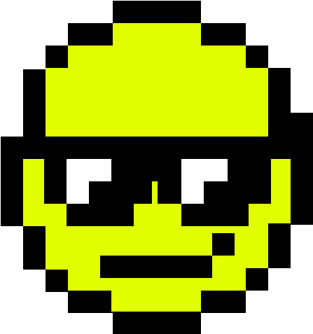 Cool Face - Pixel Art Smiley (1000x1000), Png Download