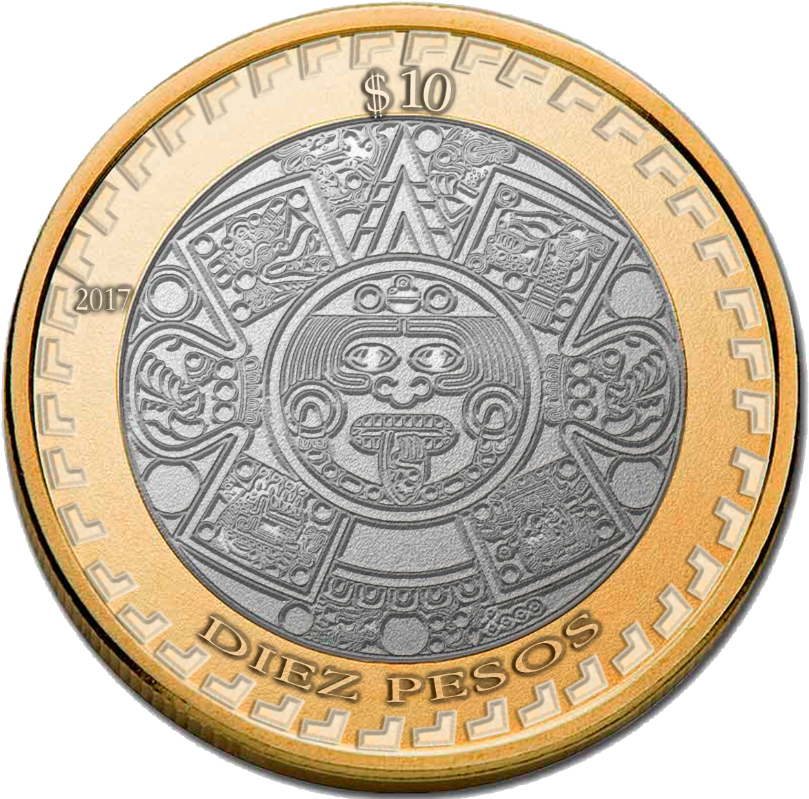 Moneda De 10 Pesos Png (1173x1159), Png Download