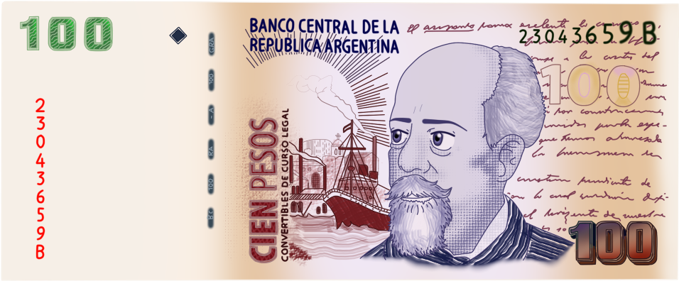 Author Comments - Billete De 100 Pesos Argentinos (970x546), Png Download