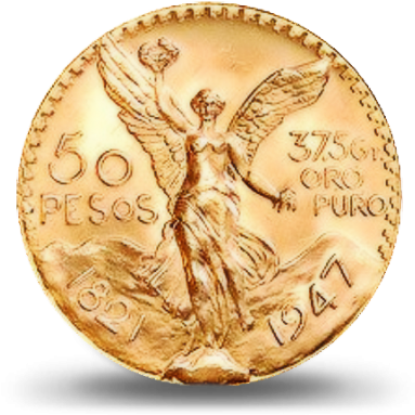 Gold Mexican 50 Pesos - Gold Bullion (408x444), Png Download