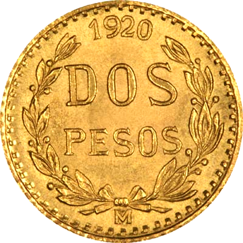 $2 Gold Mexican Peso - Peso Transparent (500x500), Png Download