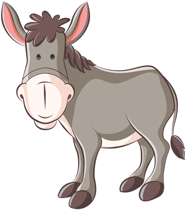 Donkey, Ass, Animation, Animal - Donkey Cartoon Png (720x720), Png Download
