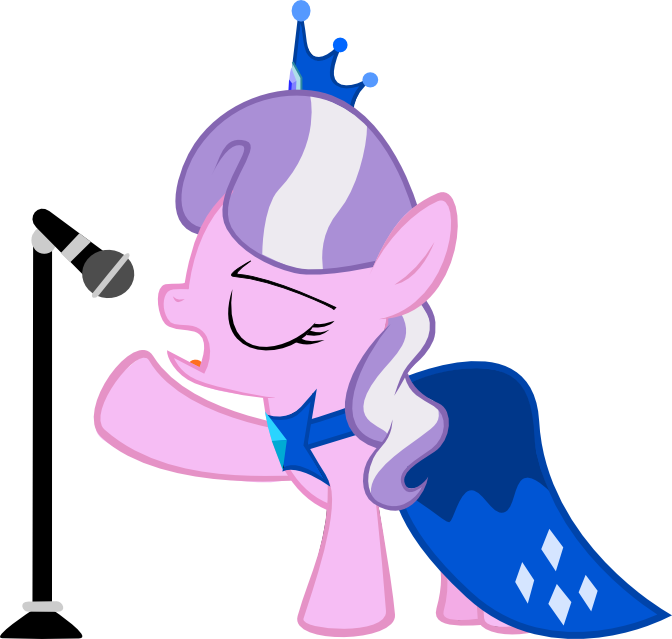 Magerblutooth, Clothes, Diamond Tiara, Dress, Microphone, - Mlp Diamond Tiara Song (672x639), Png Download