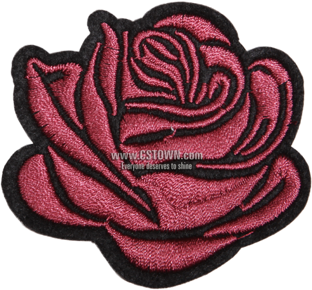 Rose I Love You Flower Motif Patch - Embroidered Patch (780x780), Png Download