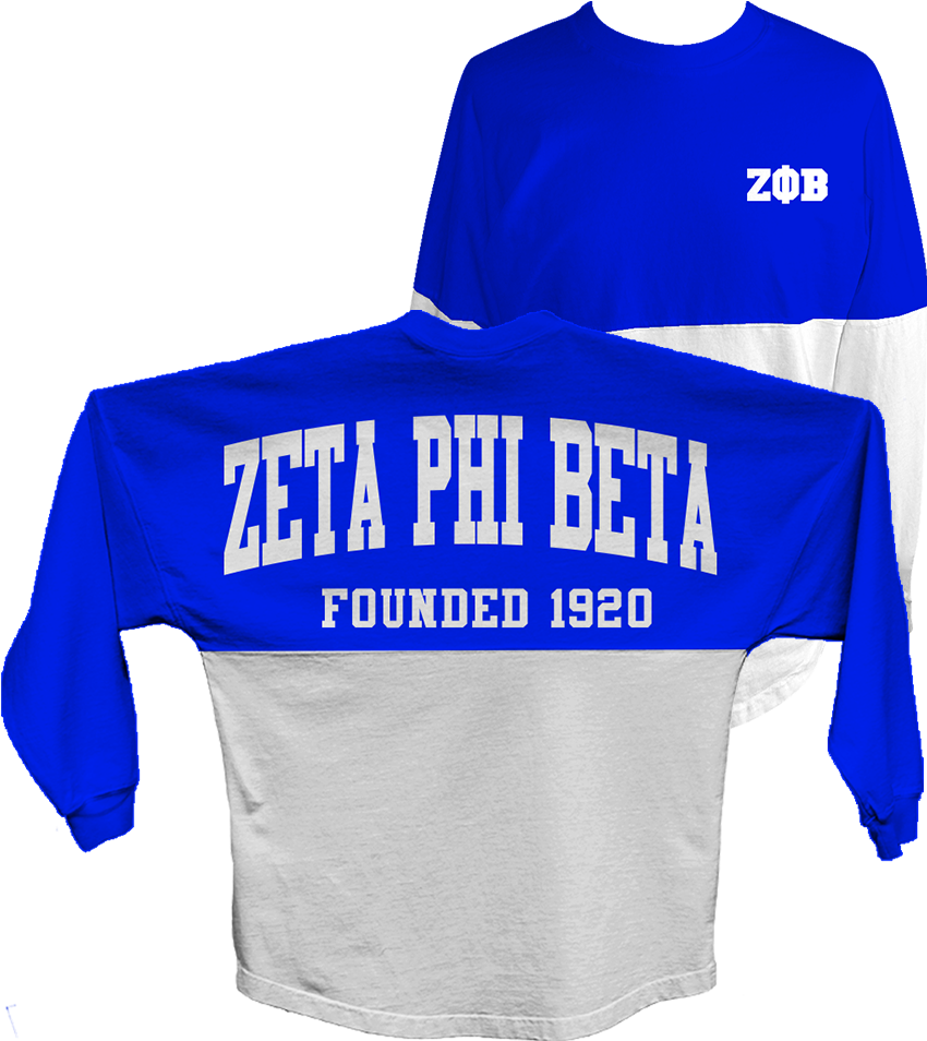 Zeta Phi Beta 2-tone Spirit Jersey - Letters Greek Apparel (1024x1024), Png Download