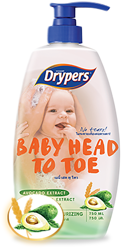 Drypers Baby Head To Toe With Avocado Extract And Oat - Drypers Baby Head To Toe Avocado 750ml (500x850), Png Download