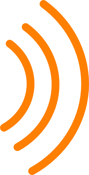 Wave Clipart Orange - Radio Waves Clipart Png (300x589), Png Download