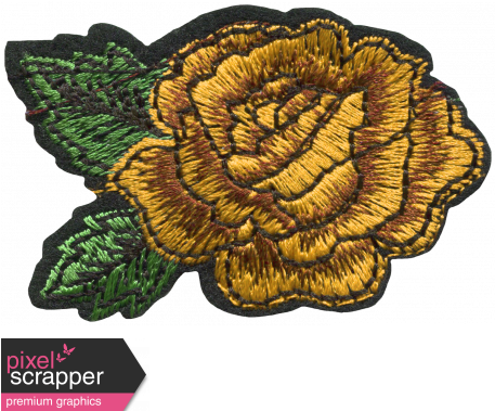 Go West Elements Rose Patch Gold - Digital Scrapbooking (456x456), Png Download