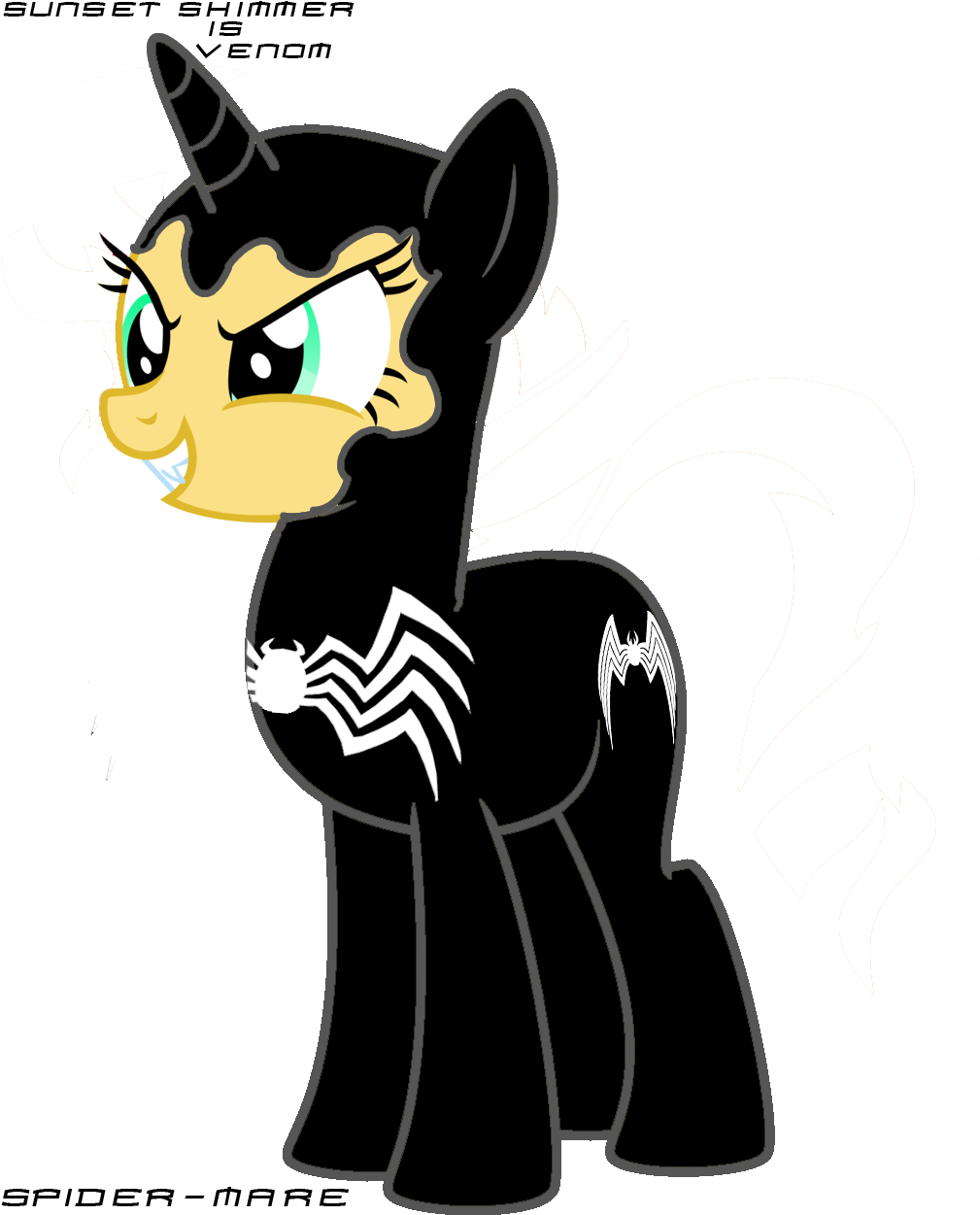 Mp3fimmusic, Fangs, Marvel, Pony, Safe, Simple Background, - My Little Pony Venom (1024x1256), Png Download
