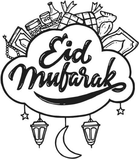 Download Modern Eid Mubarak Doodle Banner And Card Illustration Eid Mubarak Full Size Png Image Pngkit