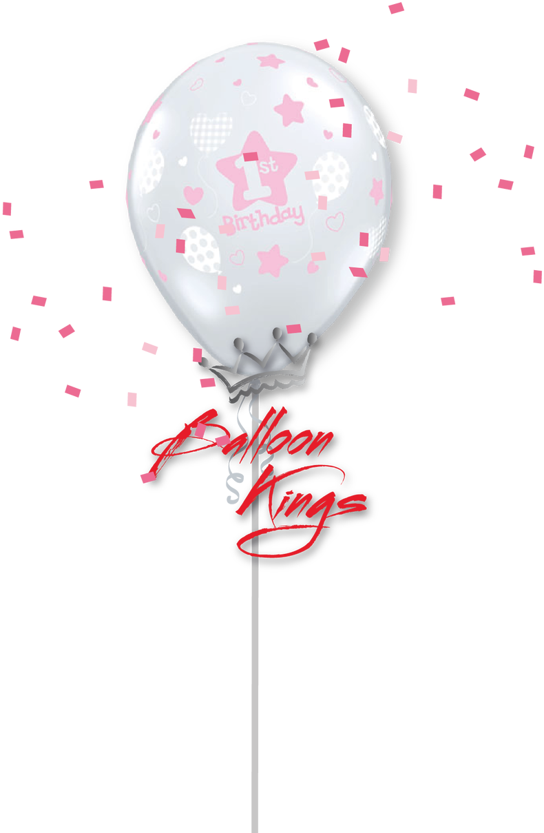 11in Latex First Birthday Girl - Birthday Girl Balloon Png (1080x1280), Png Download