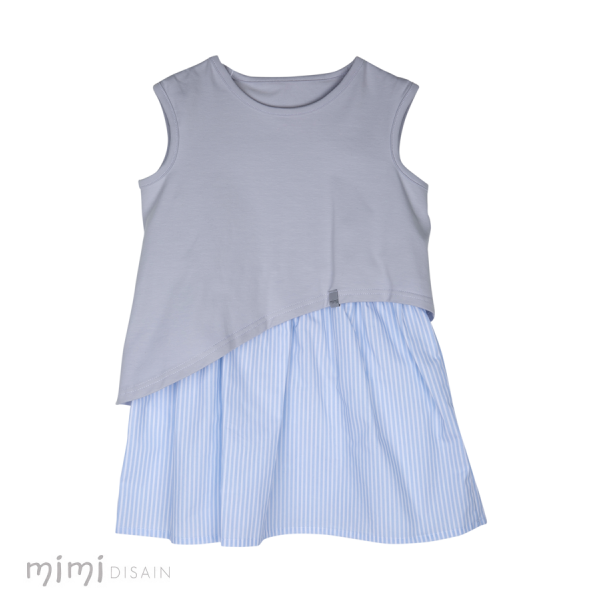 Mimi Dress Heidy Grey Blue Stripe - Pattern (800x800), Png Download