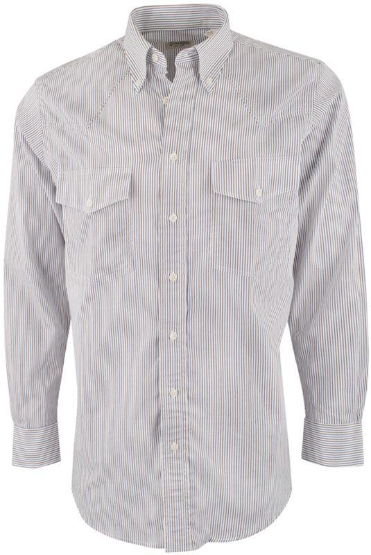 Tan And Blue Stripe Shirt - Long-sleeved T-shirt (544x800), Png Download