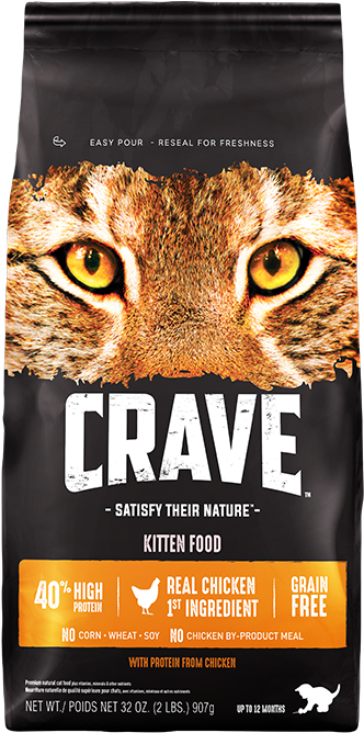 Dry Kitten Chicken - Crave Cat Food (364x737), Png Download