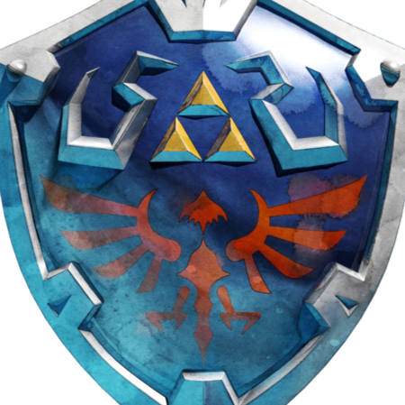 By Notabot - Master Sword And Hylian Shield Breath (450x449), Png Download