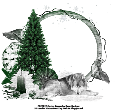 Xmas Wolf Frame - Winter Cluster Frame Png (400x395), Png Download