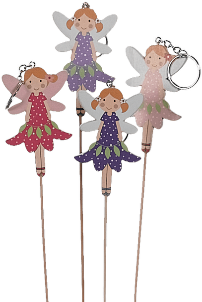 3"wd Ballerina Keychn Dark Purple • - Cartoon (500x611), Png Download