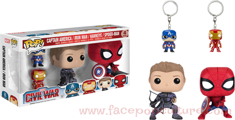 Funko Pop Vinyl Marvel Captain America - Captain America: Civil War Pop! Vinyl Figure (750x385), Png Download