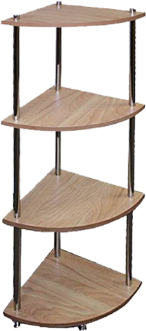 Chrome Corner Rack With Wooden Shelves - Nightstand (640x480), Png Download