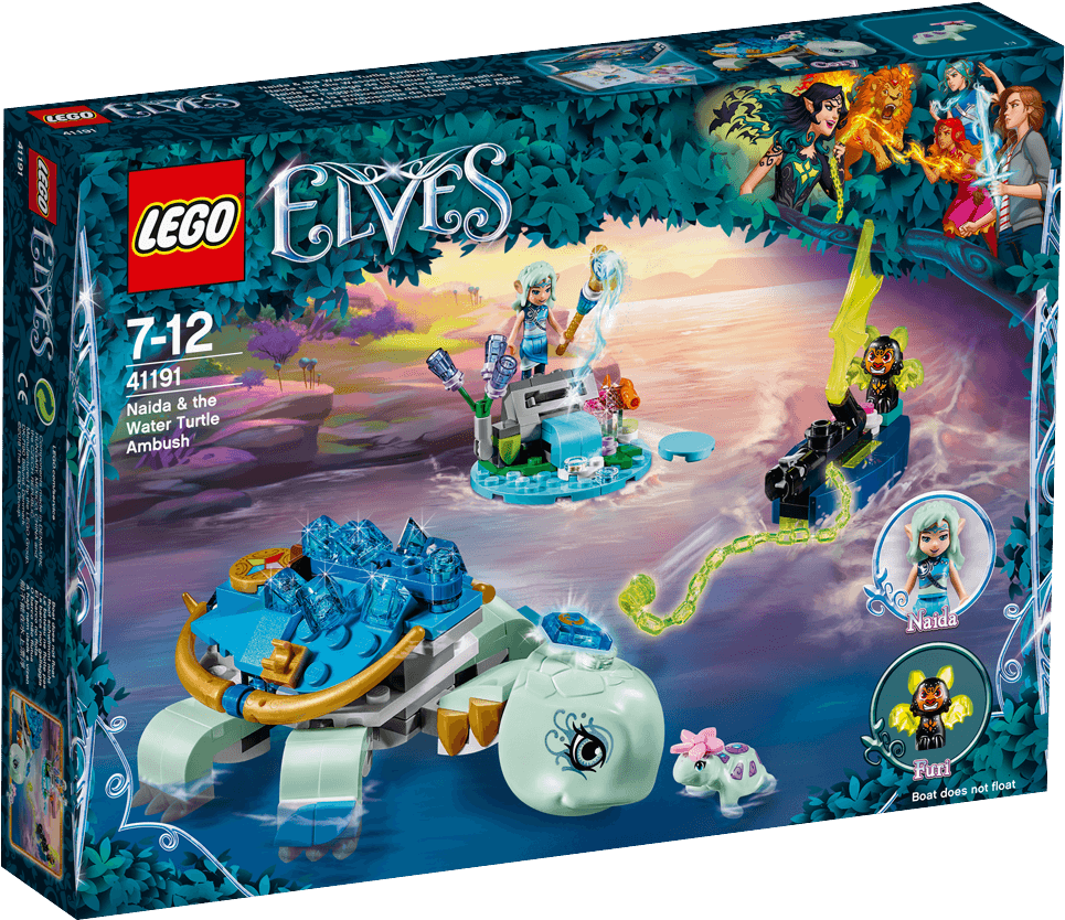 Naida & The Water Turtle Ambush - Lego Elves Turtle Set (1488x838), Png Download
