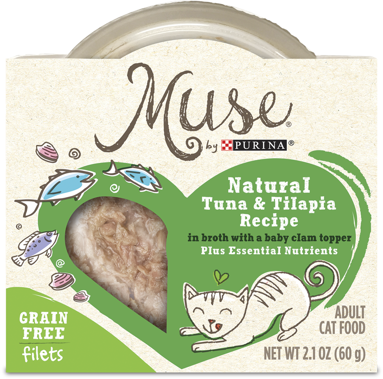 Muse Tuna Tilapia Broth Baby Clam Topper - Muse By Purina Natural Tuna & Sardines Recipe In (800x1000), Png Download